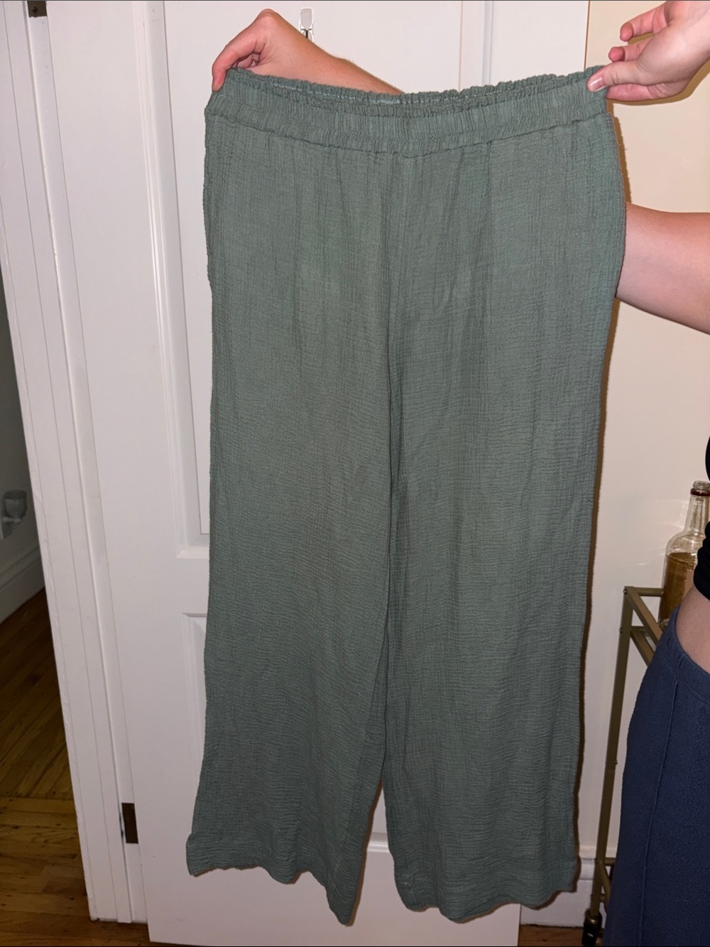 Shade & Shore Wide-Leg Pull-On Pants in Sage Green